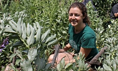 Tatiana von Rheinbaben at work in the Richmond Community Garden