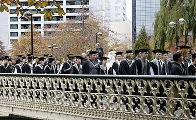 Photo of graduates during the procession