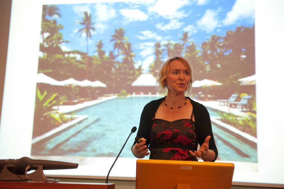 Keynote speaker Professor Regina Scheyvens at the CAUTHE Conference 2013. 