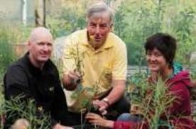 Professor Steve Wratten (middle) with Dr Dean O'Connell and Manu Somerville who assisted with the biodiesel pot experiment.