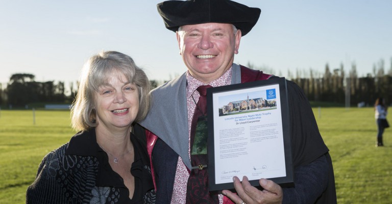 PHOTO: Lincoln University Senior Lecturer in Maori Studies, Dr Lloyd Carpenter, won the Ngāti Moki Trophy for Māori Leadership in 2019.