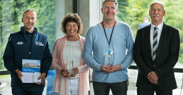 Photo L to R: Mark Smith, Tracey Shields, Andrew Sepie, Professor Bruce McKenzie