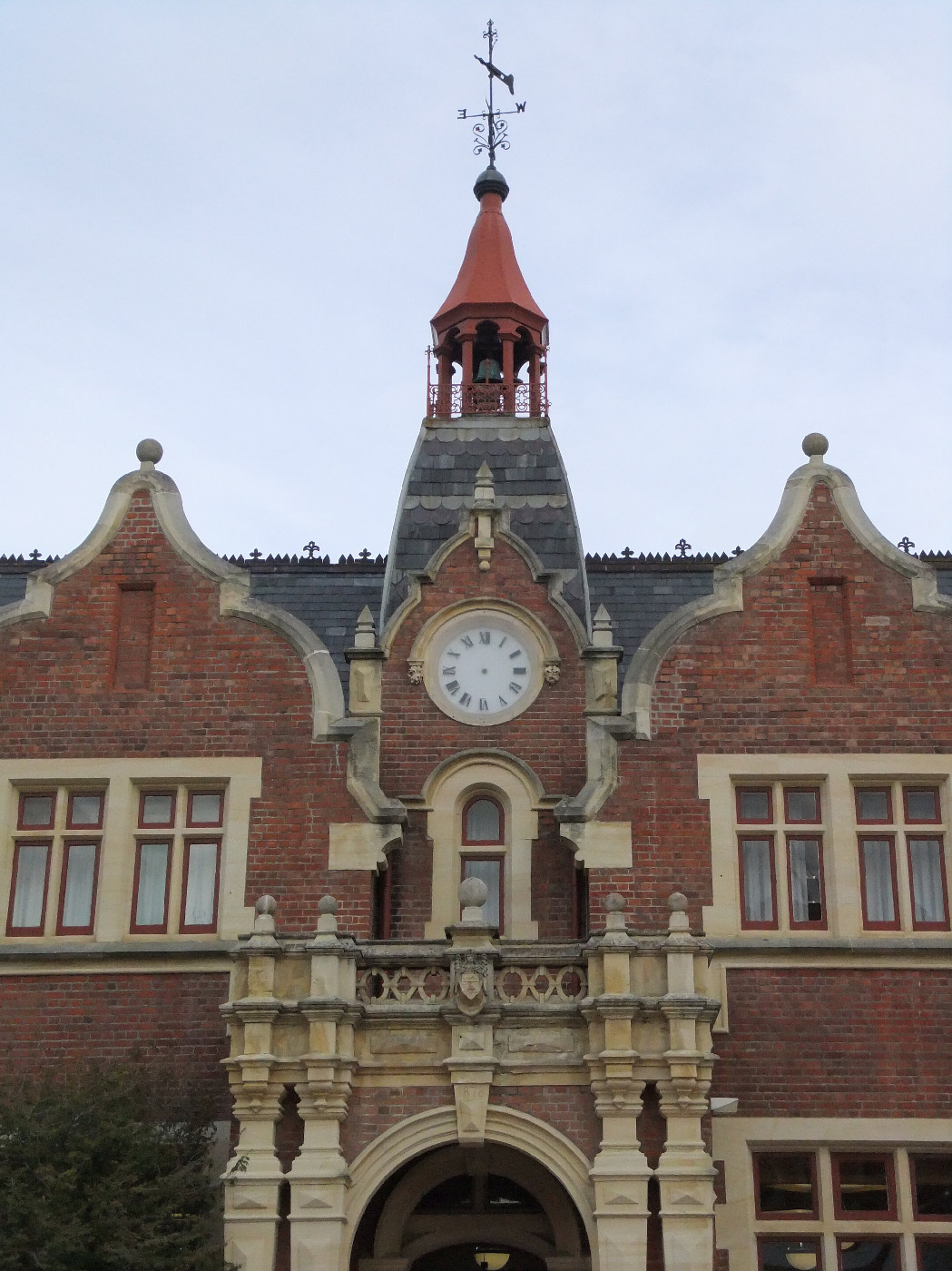 Ivey Hall belltower and clock in 2014.