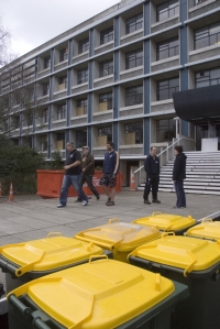 Staff begin the clean up process