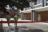 Staff begin the clean up process