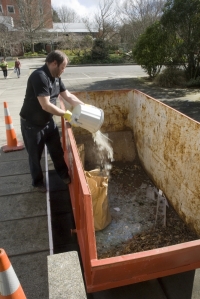 Staff begin the clean up process
